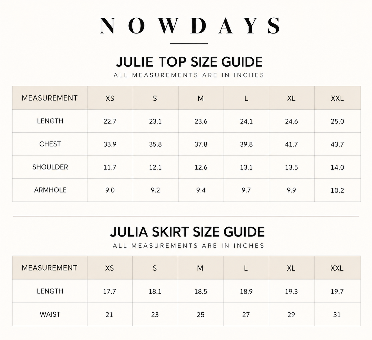 Size guide